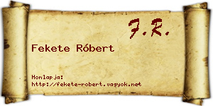 Fekete Róbert névjegykártya